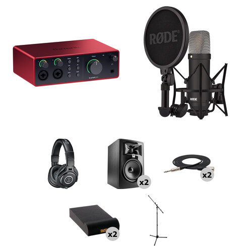 Focusrite Scarlett 4i4 USB-C Audio/MIDI Interface Studio Recording Kit (4th Generation)