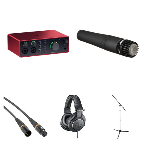 Focusrite Scarlett 4i4 USB-C Audio/MIDI Interface Guitar Recording Kit (4th Generation)