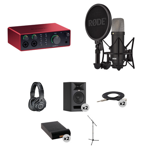 Focusrite Scarlett 4i4 USB-C Audio/MIDI Interface Studio Recording Kit (4th Generation)