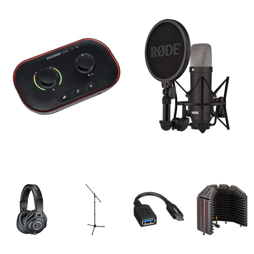 Focusrite Vocaster One USB-C Audio Interface with Voiceover Kit