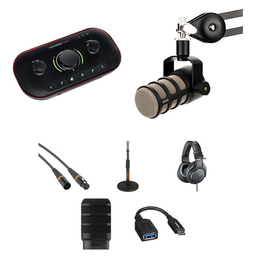 Focusrite Vocaster Two USB-C Audio Interface with One-Person Podcasting Kit