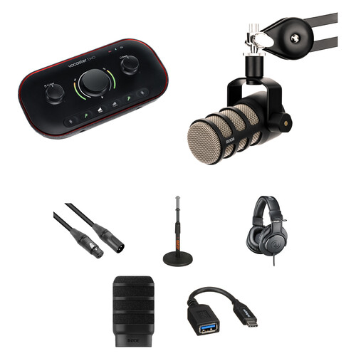 Focusrite Vocaster Two USB-C Audio Interface with One-Person Podcasting Kit