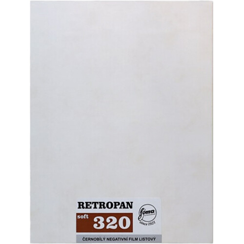 Foma RETROPAN 320 soft Black and White Negative Film (4 x 5", 25 Sheets)