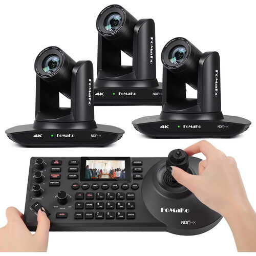 FoMaKo BK20UH3 NDI PTZ 3-Camera Bundle with 20x Zoom + BK20UH3