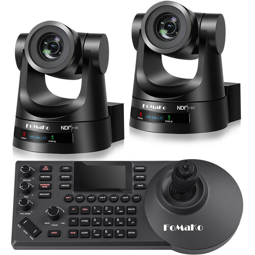 FoMaKo BN202 NDI HX3 PTZ 2-Camera Bundle with 20x Zoom + BN202