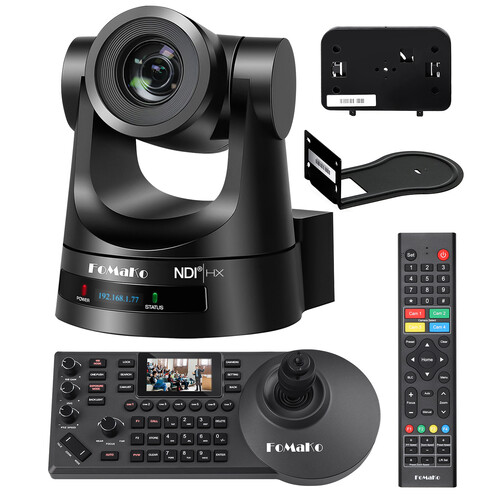 FoMaKo BN301 NDI HX3 PTZ Camera Bundle with 20x Zoom + PTZ Controller