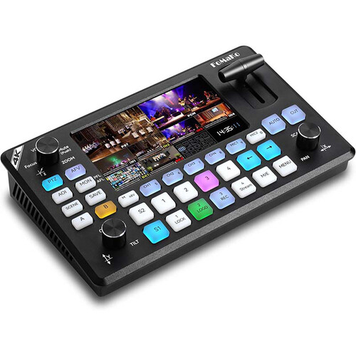 FoMaKo KC602 4K HDMI Video Live Streaming Mixer Switcher with 5.5" LCD Monitor
