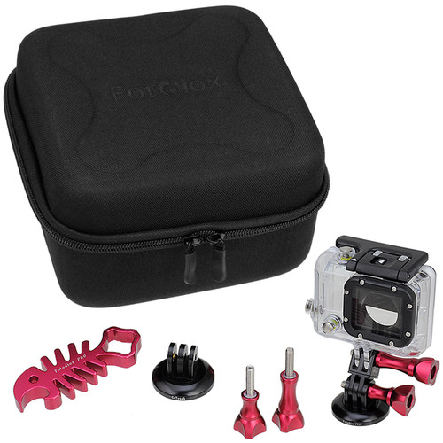 FotodioX Pro GoTough CamCase Double Kit for GoPro HD Hero, Hero2, Hero3/3+, & Hero4 (Red)