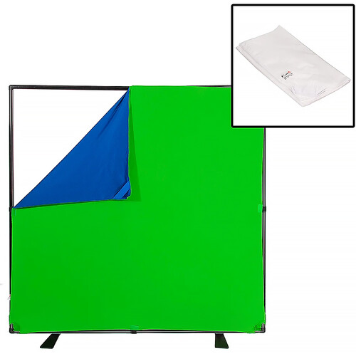 FotodioX Complete Portable Background Kit with Blue/Green and Diffusion Cover (5 x 5')