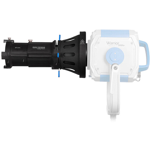 FotodioX Pro Warrior Spotlight Modifier SN1980 with 20° Optical Lens, Spotlight Iris & 12-Piece Gobo Set