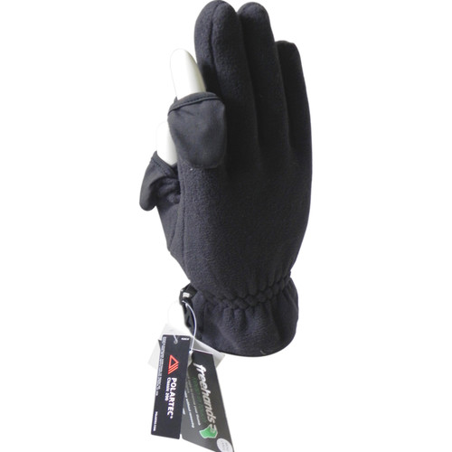 Freehands Men's Polartec Fleece Unlined Gloves (Small, Black)