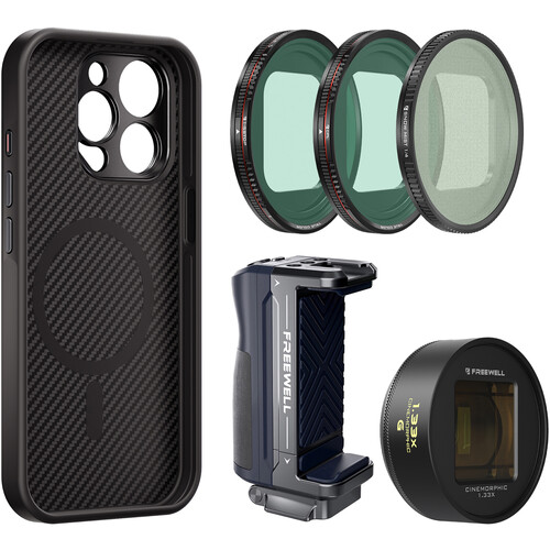 Freewell Pro Filmmaker Mega Kit for iPhone 15 Pro Max with 1.33x Anamorphic Lens (Gold)