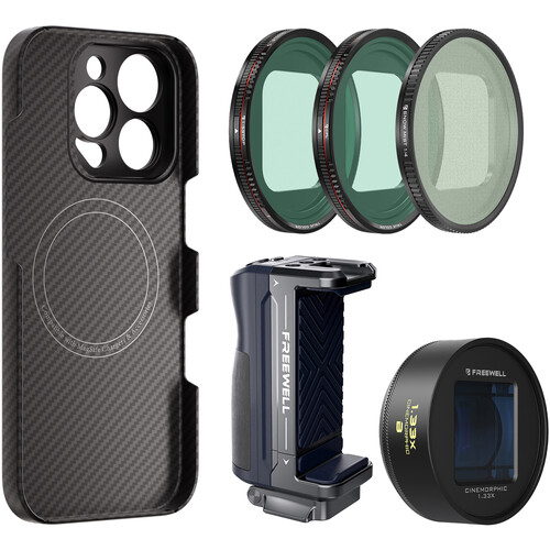 Freewell Pro Filmmaker Mega Kit for iPhone 16 Pro Max with 1.33x Anamorphic Lens (Blue)