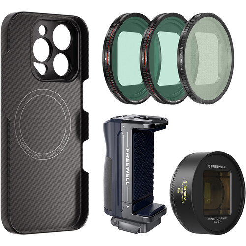Freewell Pro Filmmaker Mega Kit for iPhone 16 Pro Max with 1.33x Anamorphic Lens (Gold)