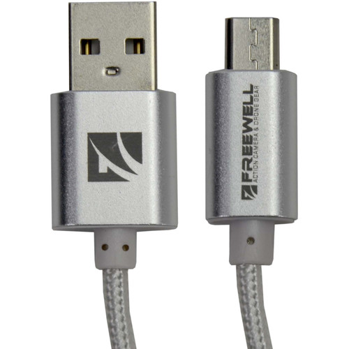 Freewell Micro-USB Cable for Select Drone Remote Controllers (1.5', 2-Pack, Silver)