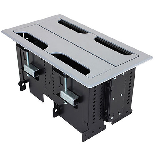 FSR Rectangular Table Box for 4 T6 Large Brackets / Up to 16 TBRT Cable Retractors (Silver)