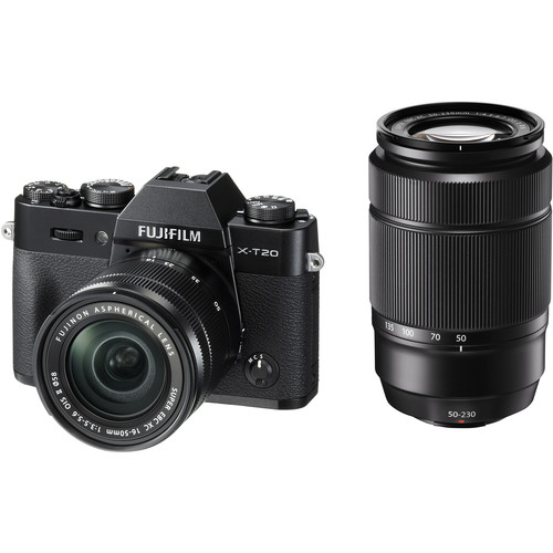 FUJIFILM X-T20 Mirrorless Digital Camera with 16-50mm and 50-230mm Lenses (Black)