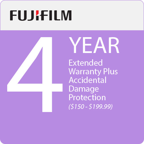 FUJIFILM 4-Year Protect Plus Extended Warranty with ADP for Photo and Video Cameras and Lenses ($150.00-199.99)