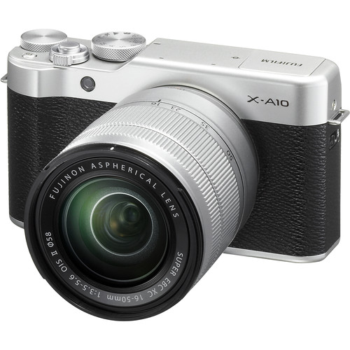 FUJIFILM X-A10 Mirrorless Digital Camera with 16-50mm Lens, Memory Card, and Case Kit