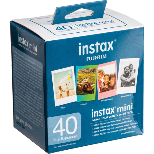 FUJIFILM instax mini Instant Film Variety Value Pack (40 Exposures, Expiration 07/26)