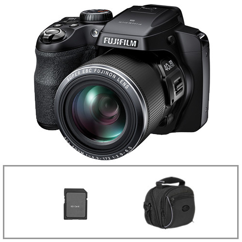 FUJIFILM FinePix S8200 Digital Camera Basic Kit (Black) B&H