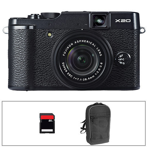 FUJIFILM X20 Digital Camera Basic Kit (Black) B&H Photo Video