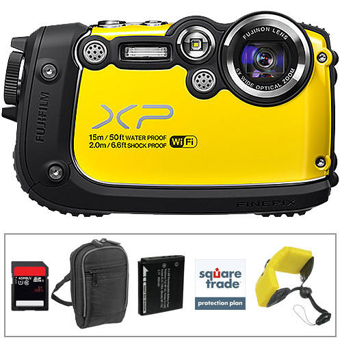 FUJIFILM FinePix XP200 Digital Camera Deluxe Kit (Yellow)