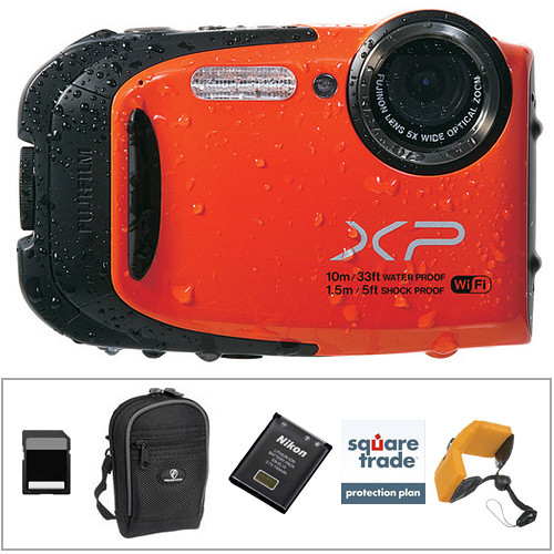 FUJIFILM FinePix XP70 Digital Camera Deluxe Kit (Orange)