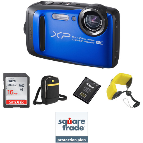 FUJIFILM FinePix XP90 Digital Camera Deluxe Kit (Blue) B&H