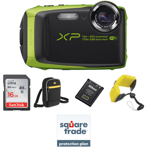 FUJIFILM FinePix XP90 Digital Camera Deluxe Kit (Lime)