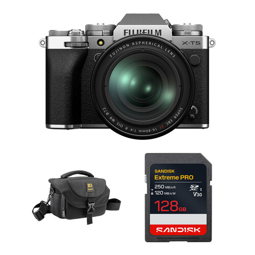FUJIFILM X-T5 Mirrorless Camera with 16-80mm f/4 Lens and Basic