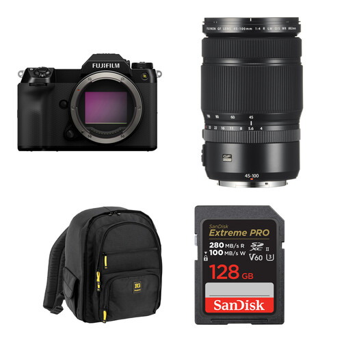 FUJIFILM GFX 100S II Medium Format Mirrorless Camera with 45-100mm f/4 Lens and Basic Bundle