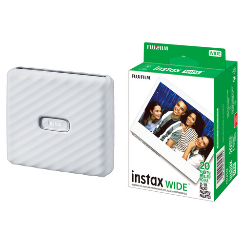 FUJIFILM instax Link WIDE Smartphone Printer (Ash White) with