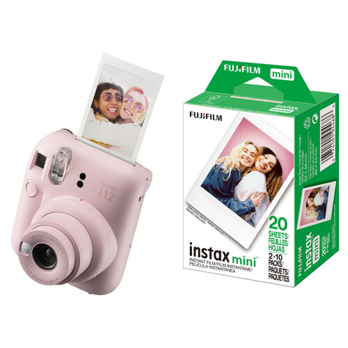 FUJIFILM instax mini 12 Instant Film Camera with Film Kit (Blossom Pink, 20 Exposures)