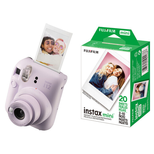 FUJIFILM instax mini 12 Instant Film Camera with Film Kit (Lilac Purple, 20 Exposures)