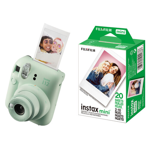 FUJIFILM instax mini 12 Instant Film Camera with Film Kit (Mint Green, 20 Exposures)