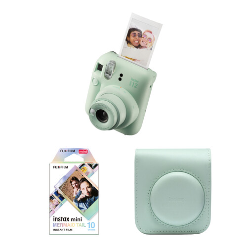 FUJIFILM INSTAX MINI 12 Instant Film Camera with Accessories Kit (Mint Green, 10 Exposures)