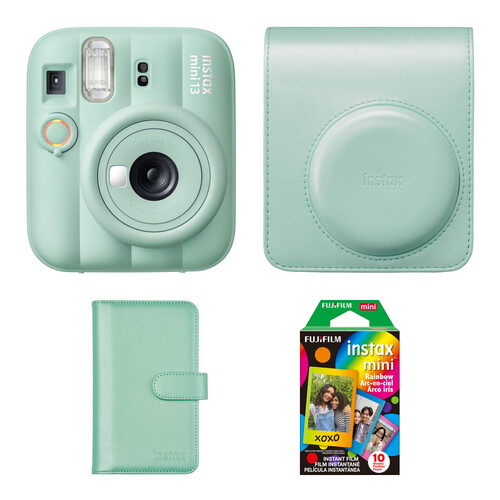 FUJIFILM instax mini 13 Instant Film Camera with Accessories Kit (Lagoon Green, 10 Exposures)