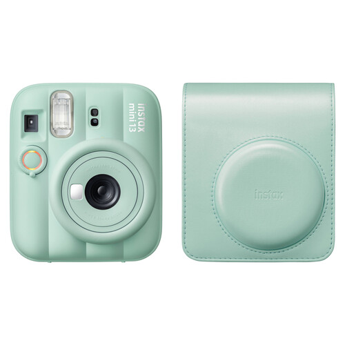 FUJIFILM instax mini 13 Instant Film Camera with Case Kit (Lagoon Green)