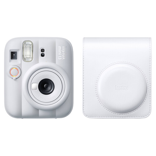 FUJIFILM instax mini 13 Instant Film Camera with Case Kit (Clay White)