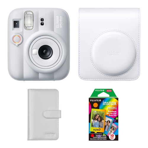 FUJIFILM instax mini 13 Instant Film Camera with Accessories Kit (Clay White, 10 Exposures)
