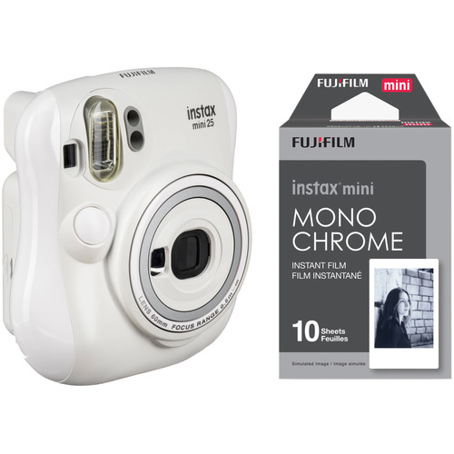FUJIFILM INSTAX Mini 25 Instant Film Camera with Monochrome Film Kit