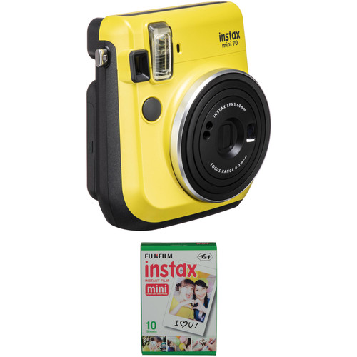 FUJIFILM INSTAX Mini 70 Instant Film Camera with Single Pack of Film Kit (Canary Yellow)