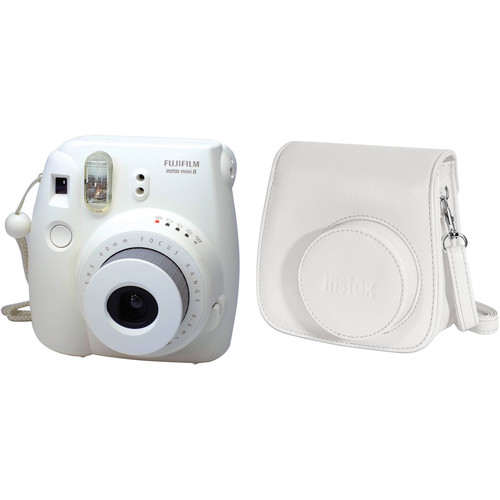 FUJIFILM instax mini 8 Instant Film Camera and Groovy Case Kit (White)