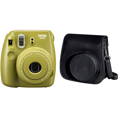 FUJIFILM INSTAX Mini 8 Instant Film Camera and Groovy Case Kit (Avocado)