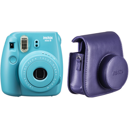 FUJIFILM INSTAX Mini 8 Instant Film Camera and Groovy Case Kit (Tile Blue)