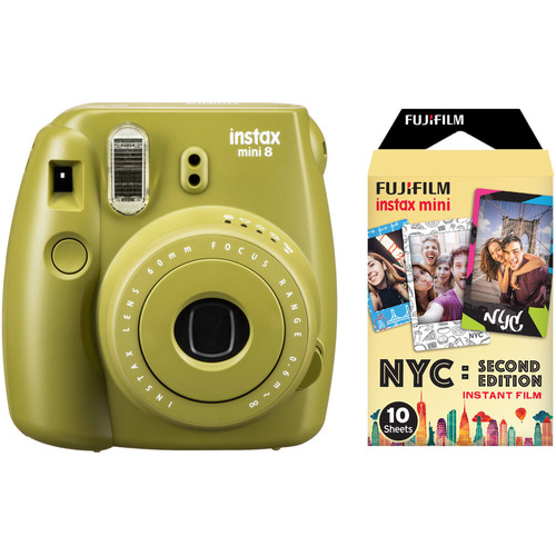FUJIFILM INSTAX Mini 8 Instant Film Camera with Single Pack of Film Kit (Avocado)