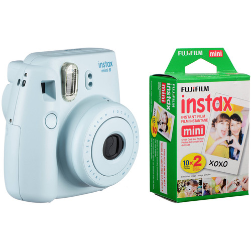 FUJIFILM instax mini 8 Instant Film Camera with Twin Pack of