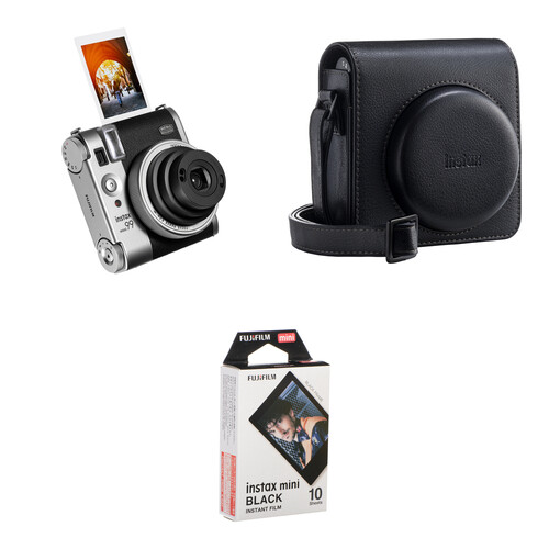 FUJIFILM instax mini 99 Instant Film Camera with Case & Film Kit (Silver, 10 Exposures)