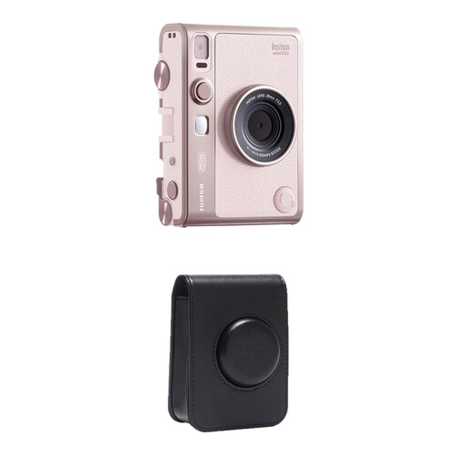 FUJIFILM instax mini EVO Hybrid Instant Camera with Case Kit (Gentle Rose)